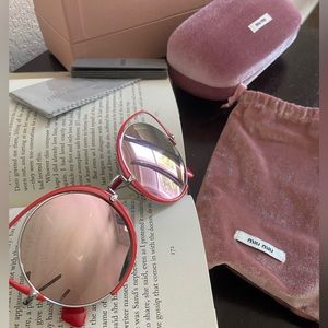 Miu miu brand new sunglasses red cat mirror
